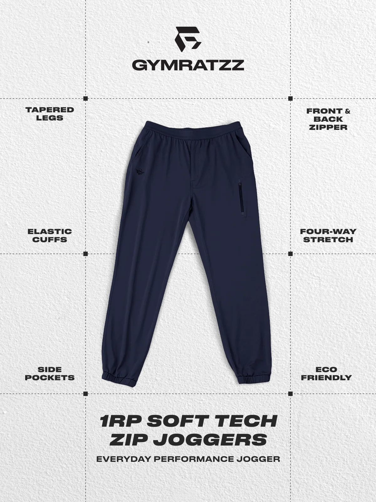 1RP Soft Tech Zip Jogger Seaborne