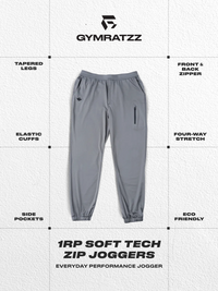1RP Soft Tech Zip Jogger Brushed Nickel
