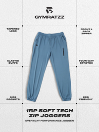 1RP Soft Tech Zip Jogger Oceanview