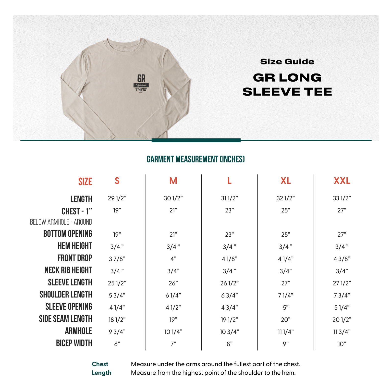 Size chart