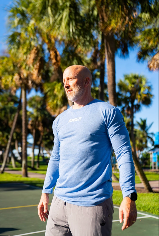 Long Sleeve Worldwide Tee Light Blue