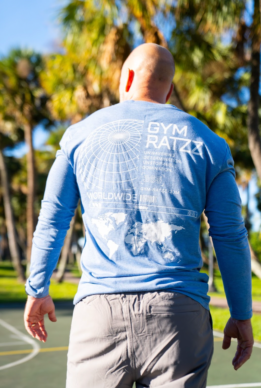 Long Sleeve Worldwide Tee Light Blue