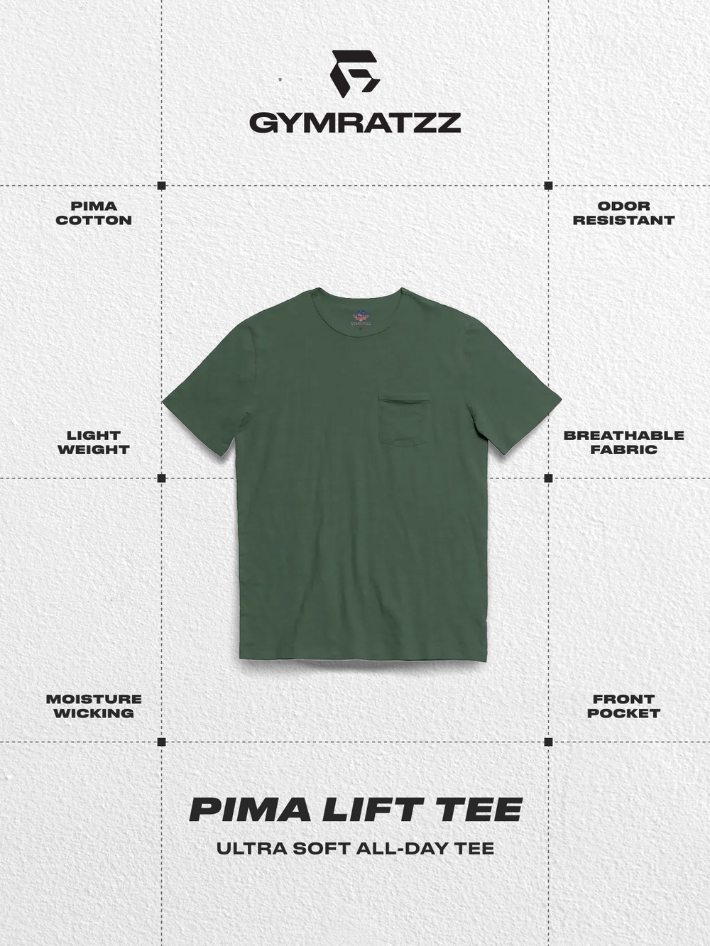 Pima Lift Tee Dark Forest