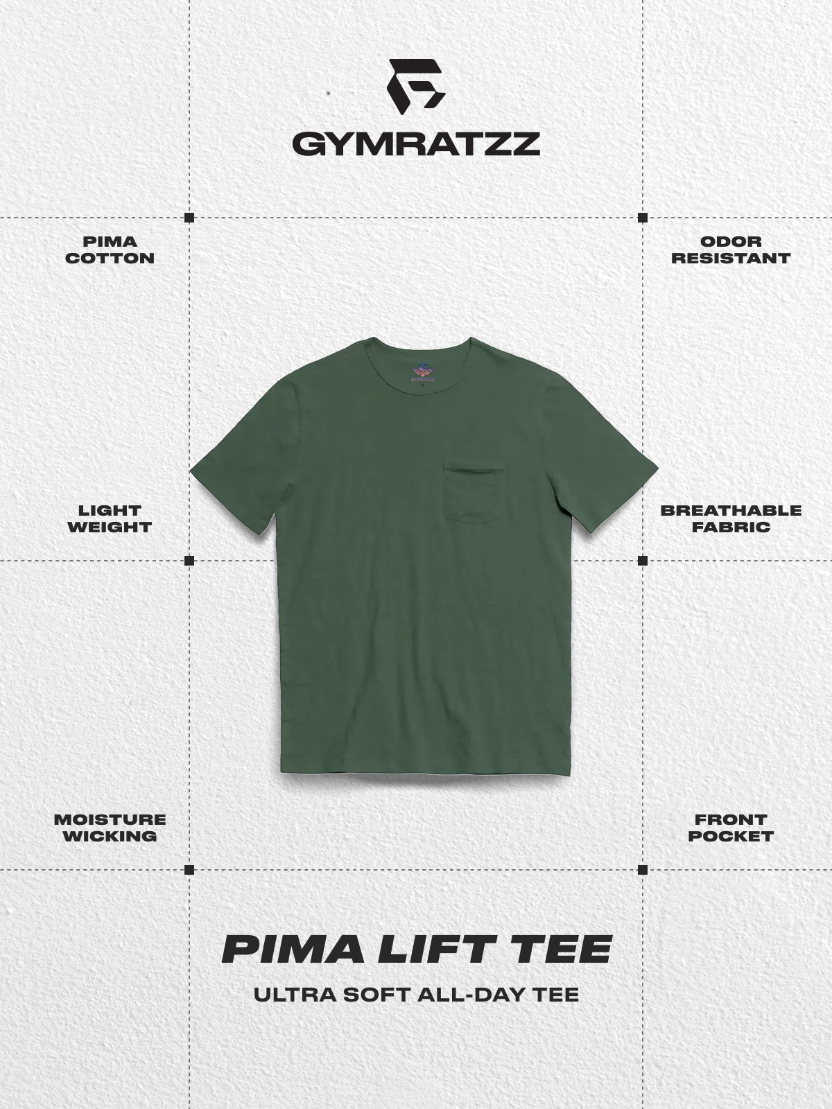 Pima Lift Tee Dark Forest