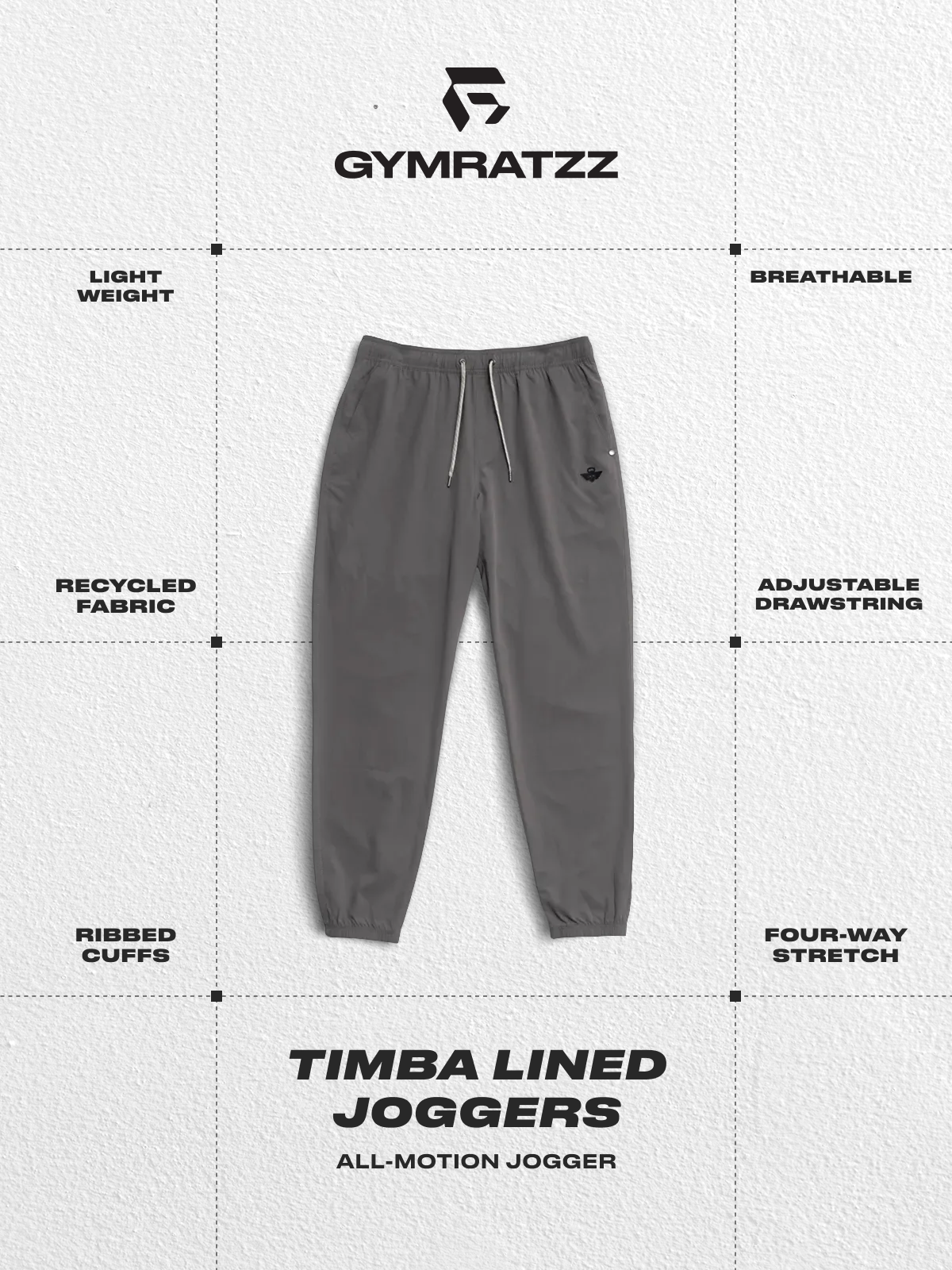Timba Lined Workout Jogger Brushed Nickel