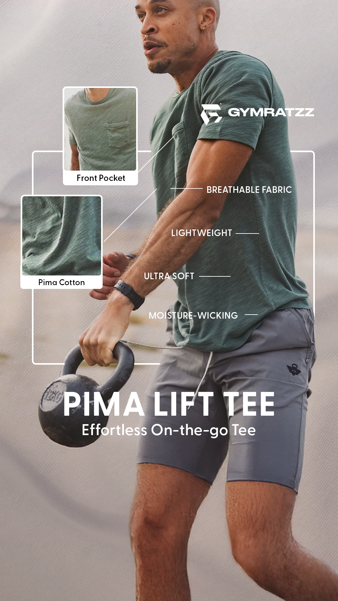 Pima Lift Tee Orchid Smoke